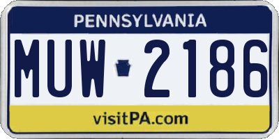 PA license plate MUW2186
