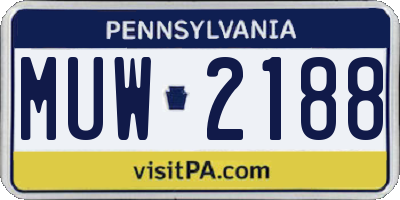 PA license plate MUW2188