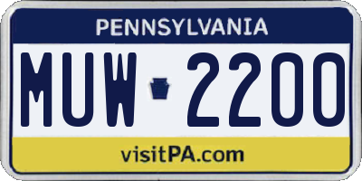 PA license plate MUW2200
