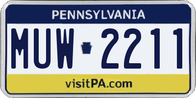 PA license plate MUW2211