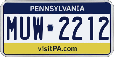 PA license plate MUW2212