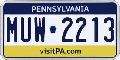 PA license plate MUW2213