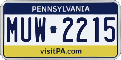 PA license plate MUW2215