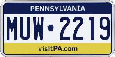 PA license plate MUW2219