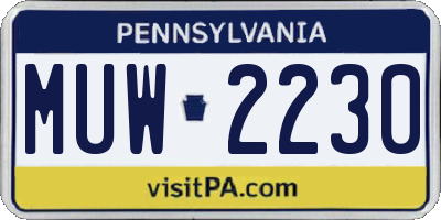 PA license plate MUW2230