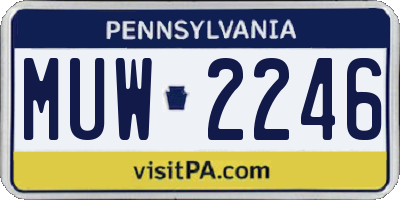 PA license plate MUW2246