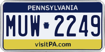 PA license plate MUW2249
