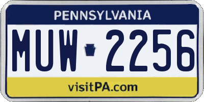 PA license plate MUW2256