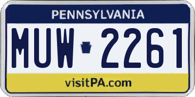 PA license plate MUW2261