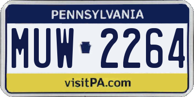 PA license plate MUW2264