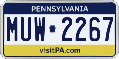 PA license plate MUW2267