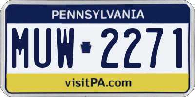 PA license plate MUW2271