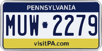 PA license plate MUW2279