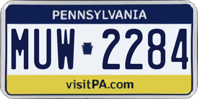 PA license plate MUW2284