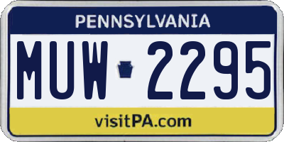 PA license plate MUW2295