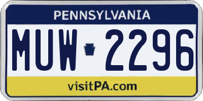 PA license plate MUW2296