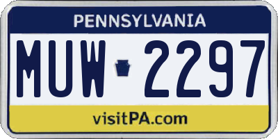 PA license plate MUW2297