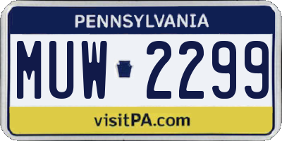 PA license plate MUW2299