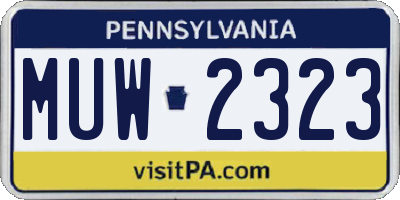 PA license plate MUW2323