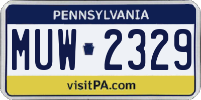 PA license plate MUW2329