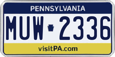 PA license plate MUW2336