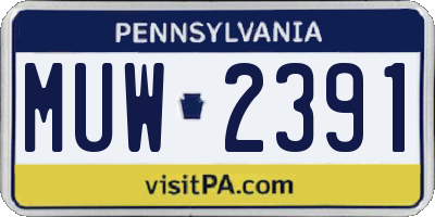 PA license plate MUW2391