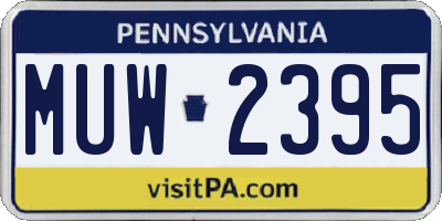 PA license plate MUW2395