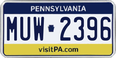 PA license plate MUW2396