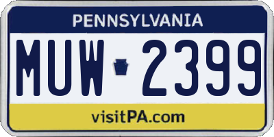 PA license plate MUW2399