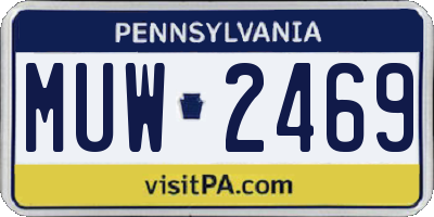 PA license plate MUW2469