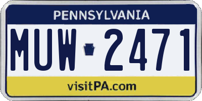 PA license plate MUW2471