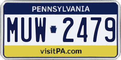 PA license plate MUW2479