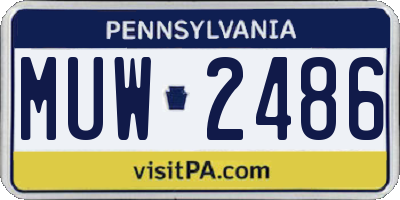 PA license plate MUW2486
