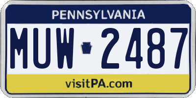 PA license plate MUW2487
