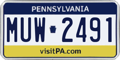 PA license plate MUW2491
