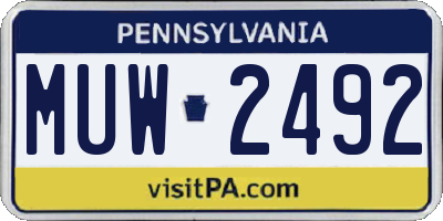 PA license plate MUW2492