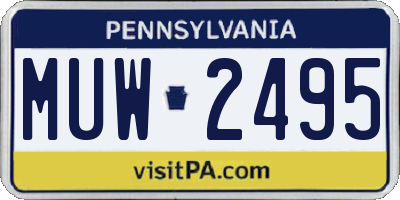 PA license plate MUW2495