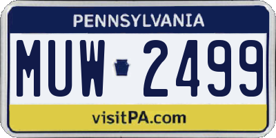 PA license plate MUW2499