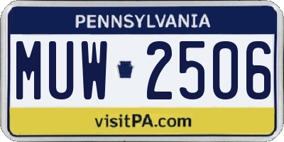 PA license plate MUW2506