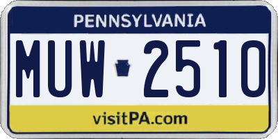 PA license plate MUW2510