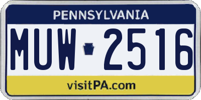 PA license plate MUW2516