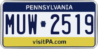 PA license plate MUW2519