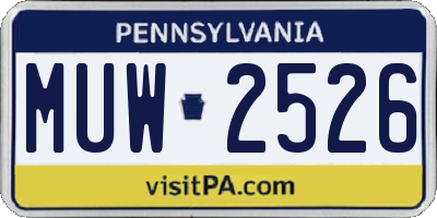 PA license plate MUW2526