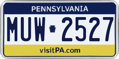PA license plate MUW2527