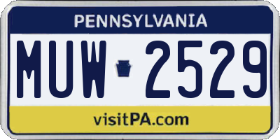 PA license plate MUW2529