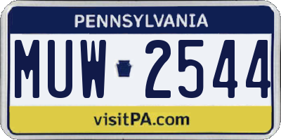 PA license plate MUW2544