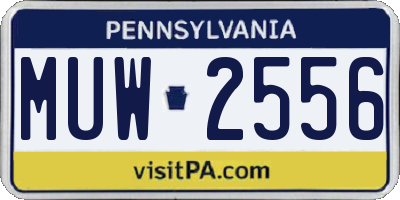 PA license plate MUW2556