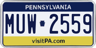 PA license plate MUW2559