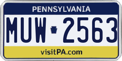 PA license plate MUW2563