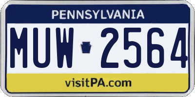 PA license plate MUW2564